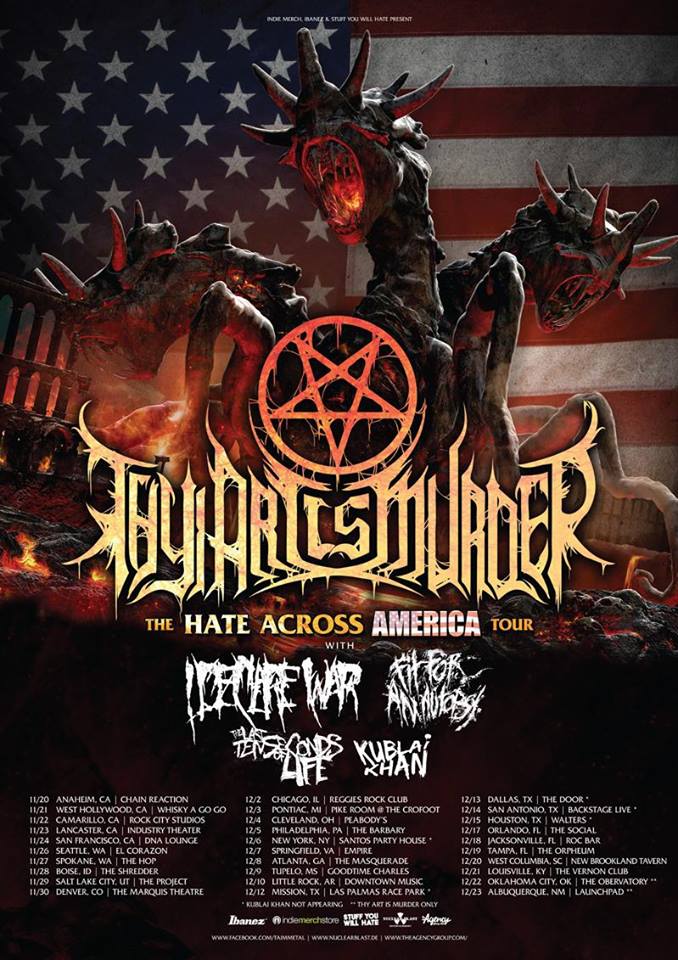 Thy Art Is Murder Hate Across America 2013