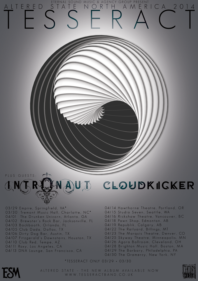 Tesseract, Intronaut, Cloudkicker tour