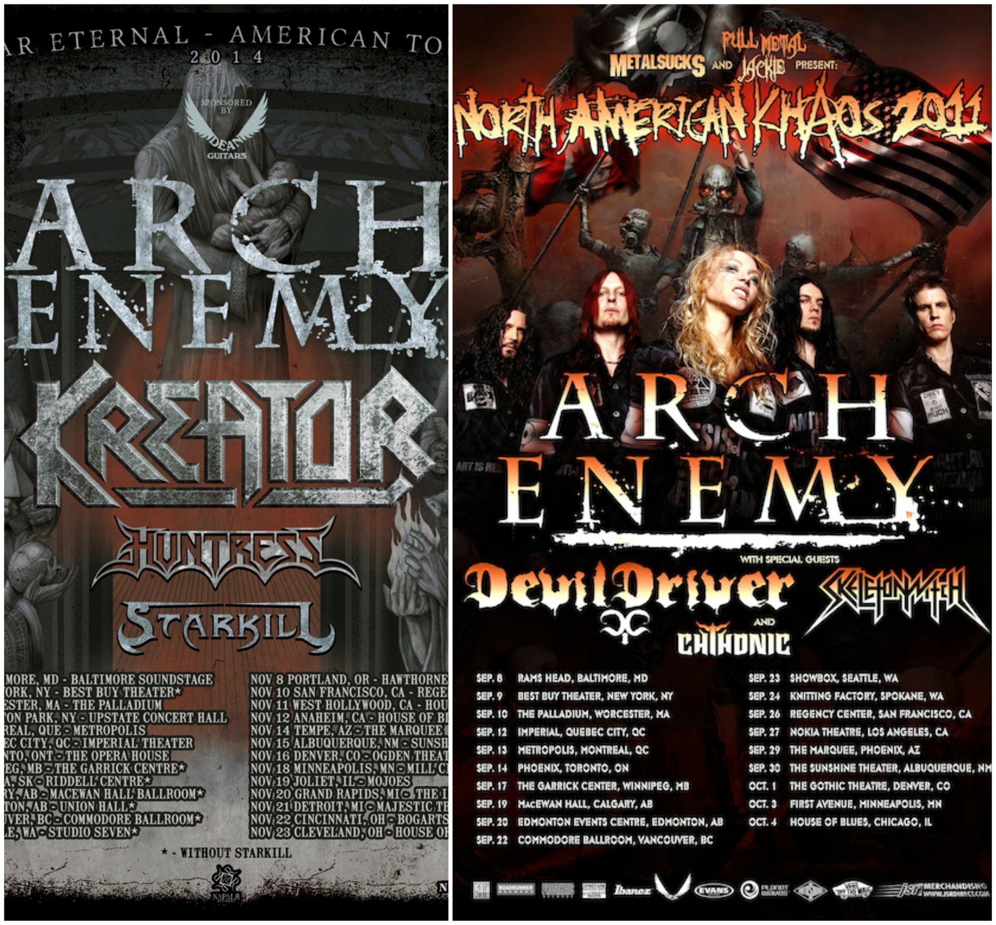Arch Enemy Tour Collage