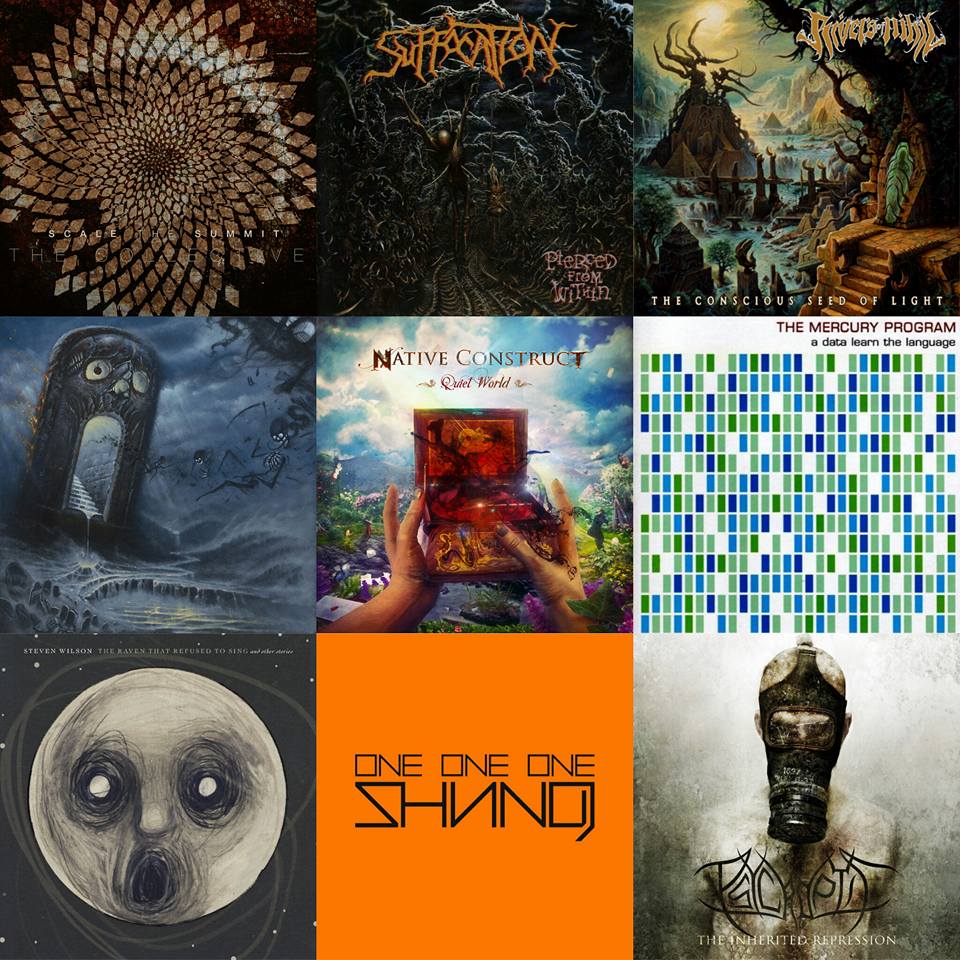 Scale the Summit – The Collective Suffocation – Pierced From Within Rivers of Nihil – The Conscious Seeds of Light Revocation – Deathless Native Construct – Quiet World The Mercury Program – A Data Learn The Language  Steven Wilson – The Raven That Refused to Sing Shining – One One One Psycroptic – The Inherited Repression 